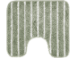 Green striped toilet mat with a U-shaped cut-out.