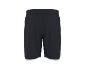 Black athletic shorts with an elastic waistband and white trim.