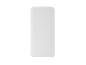 White rectangular power bank with embossed text on the front