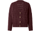 Women's burgundy knitted cardigan with buttons