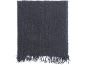 Dark grey knitted scarf with fringes