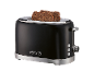 Black toaster with chrome accents, toasting two slices of seeded bread, with '1973' text.