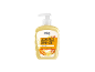 Moisturizing liquid soap with milk and honey, with a dispenser.