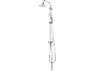 Chrome shower set with a rain shower head and a handheld shower.