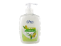 Liquid olive soap with a dispenser, which softens the skin.