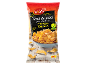 Bag of BBQ flavour corn snacks, with a vegan label and 150 g.