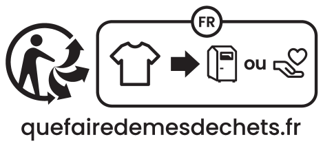 FR label: How to dispose of clothes? Put in the container or donate. quefairedemesdechets.fr