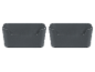 Two grey wall-mounted storage boxes.