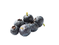 Fresh blueberries with water droplets on a black background.