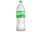 Bottle of lemon-lime flavored carbonated drink, with a green label and 