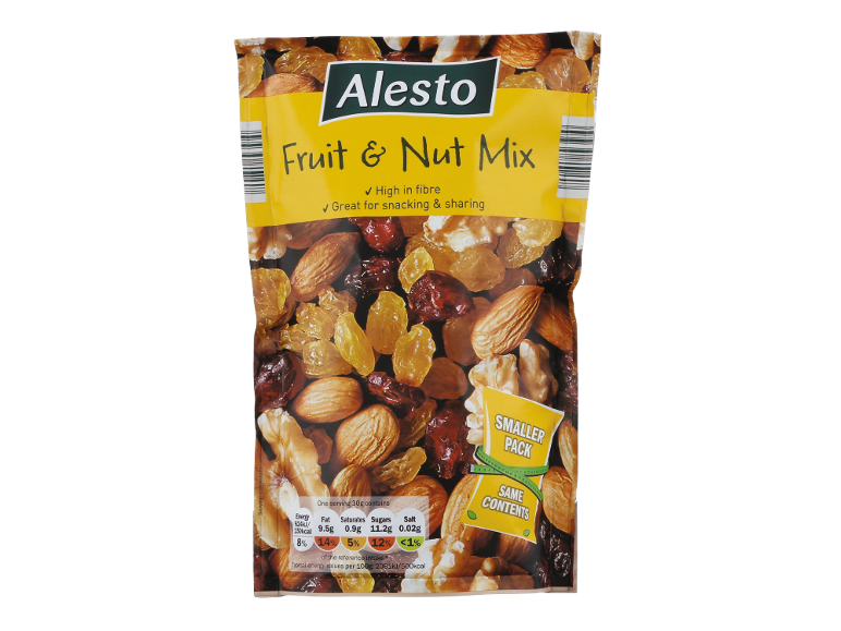 Pack of fruit and nut mix, high in fibre and great for sharing.