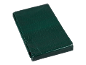 Folded green tarp on a black background