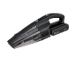 Black handheld vacuum cleaner with a transparent dust container and a 24V 2.5Ah battery