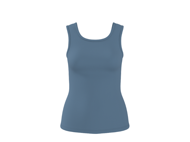 Women's blue ribbed tank top