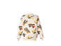 Kids' long-sleeved sweatshirt with construction vehicle print