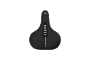 Black bicycle saddle with memory foam and ventilation