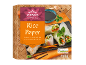 Rice paper packaging for spring and summer rolls, with nutritional information and a serving suggestion.
