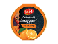 Dessert with creamy yogurt and Seville orange, featuring a flamenco dancer.