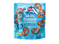 Blue packaging of milk chocolate pretzels, with the text 'Schoko Brezeln'.