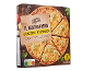 Four cheese pizza with a thin crust, stone oven baked, with Nutri-Score B.