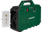 Green compressor with accessories and the inscription PMK 1100 A1 and 94 dB.