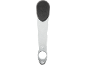 Metal spatula with black handle