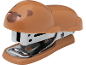 Brown stapler shaped like a cartoon animal