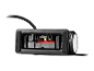 Black air pump with a red detail and hose.