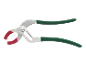 Adjustable water pump pliers with a grey body, green handles, and red jaws.