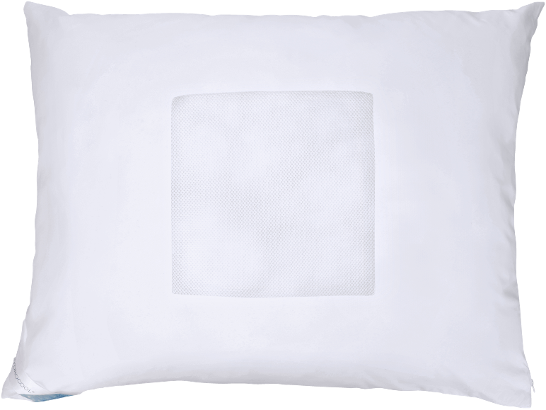 White pillow with a breathable mesh central section.