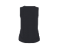 Black women's sleeveless top, back view.