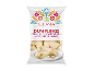 Dumplings with quark soft cheese and potato filling, packaging with ethnic pattern.