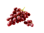 Fresh red grapes with water droplets on a black background.