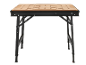 Foldable workbench with wooden top and adjustable legs