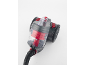 Red and grey cylinder vacuum cleaner with a clear dustbin