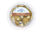 Green olives with almonds in a round container, Greek island style, 150g.