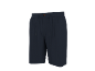 Dark blue men's shorts with a drawstring waist and a single button.
