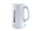 White electric kettle with 1.7 L capacity and water level indicator.
