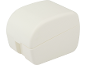 Off-white plastic storage box with lid