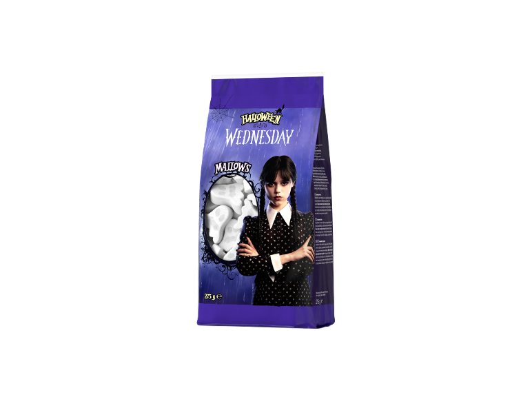 Halloween Wednesday themed mallows bag, 275g.
