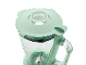 Blender with green lid and volume measurements