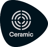 Ceramic label with a target.