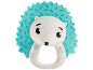 Baby teether shaped like a white and blue hedgehog