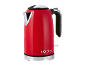 Red retro-style electric kettle with the inscription «1973».