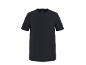 Dark blue short-sleeved t-shirt with size label on the collar.