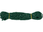 Green garden twine tied with yellow elastic bands