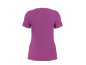 Women's purple basic t-shirt, back view.