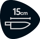Seal with 15 cm measurement, indicating knife blade length.