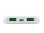 White portable charger with two USB-A ports and one USB-C PD port.