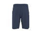 Men's dark blue sports shorts, back view.